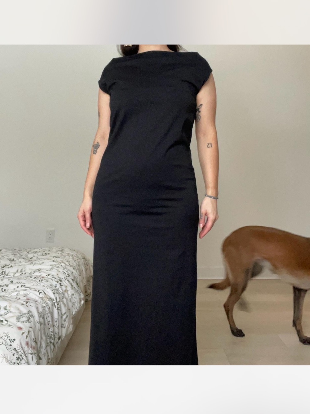 LOULOU STUDIO Black Cotton Maxi Dress